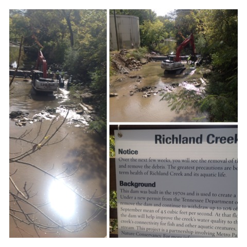 Richland Creek Dam Removal Oct. 2014