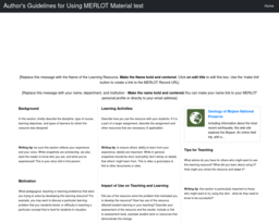 Author's Guidelines for Using MERLOT Material test