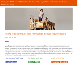 Adding the ARCS Model to the Constructivism Theory to Drive Motivation, Creativity & Problem Solving