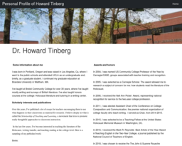 Personal Profile of Howard Tinberg