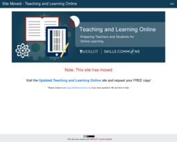 Site Moved - Teaching and Learning Online
