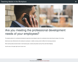 Teaching Adults in the Workplace