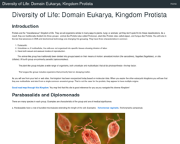 Diversity of Life: Domain Eukarya, Kingdom Protista