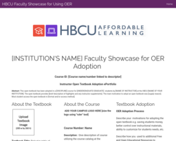 HBCU Faculty Showcase for Using OER