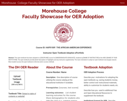 Morehouse College Faculty Showcase for OER Adoption