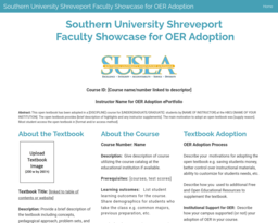 Southern University Shreveport Faculty Showcase for OER Adoption