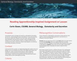 General Biology, Osmolarity and Excretion