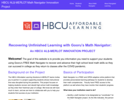 HBCU AL$-MERLOT-Math Navigator Innovation Project