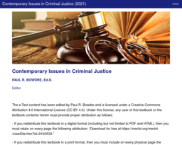 Contemporary Issues in Criminal Justice (2025)