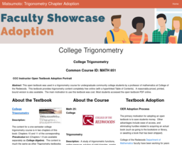 Matsumoto: Trigonometry Chapter Adoption