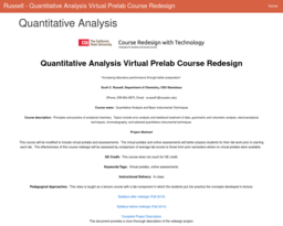 Russell - Quantitative Analysis Virtual Prelab Course Redesign