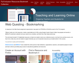 Full Inclusion Resources Bookmark Collection