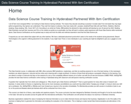 Data Science Course Training In Hyderabad Partnered With Ibm Certification