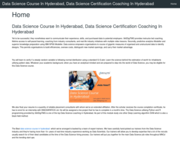Data Science Course In Hyderabad, Data Science Certification Coaching In Hyderabad