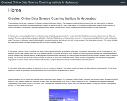 Greatest Online Data Science Coaching Institute In Hyderabad