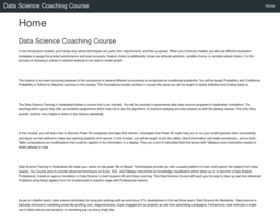 Data Science Coaching Course