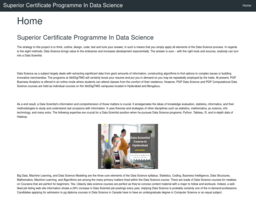Superior Certificate Programme In Data Science