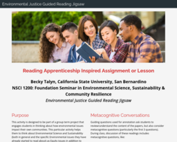 Environmental Justice Guided Reading Jigsaw