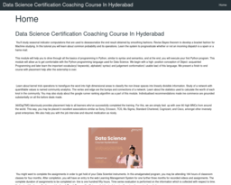 Data Science Certification Coaching Course In Hyderabad