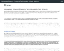 Completely Different Emerging Technologies In Data Science