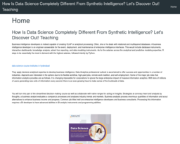 How Is Data Science Completely Different From Synthetic Intelligence? Let's Discover Out! Teaching