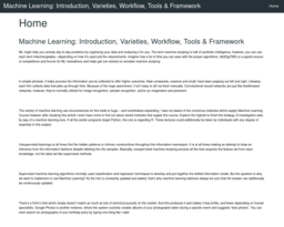 Machine Learning: Introduction, Varieties, Workflow, Tools & Framework