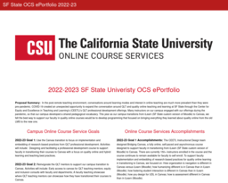 SF State OCS ePortfolio 2022-23