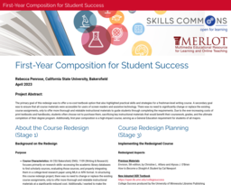 First-Year Composition for Student Success