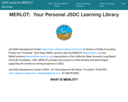 JSDC portal for MERLOT Services