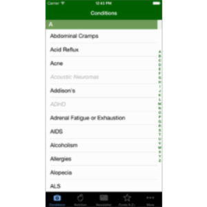 Cures A-Z App for iOS