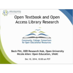 OER Research on Open Textbooks and Librarians icon