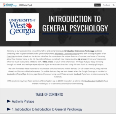 UWG Introduction to General Psychology