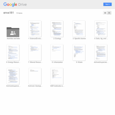 ENVS181 Course Materials