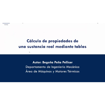 Cálculo de propiedades de una sustancia real mediante tablas