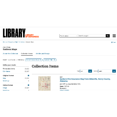 Organizing System for Sanborn Maps at Library of Congress icon