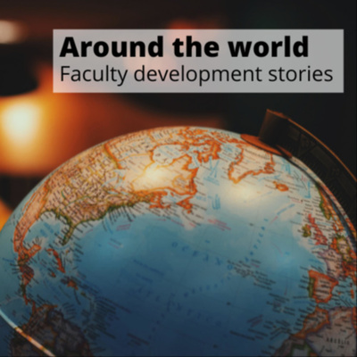 “Around the world: Faculty development stories- Institutional support for the use of educational technology icon