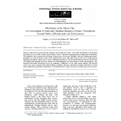 Merchants in the Motor City: An Assessment of Arab and Chaldean Business Owners’ Perceptions Toward Public Officials and Law Enforcement icon