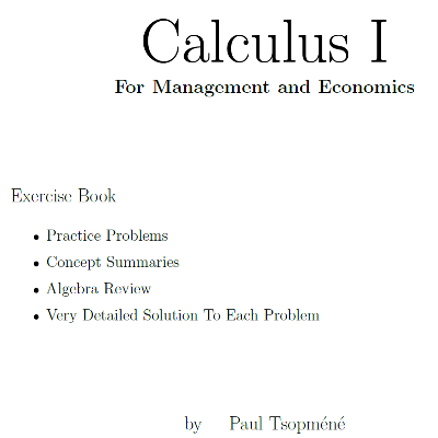 Calculus I for Management and Economics Exercise Book icon