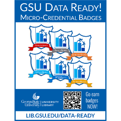 GSU Library Research Guides: *Research Data Services @ Georgia State University Library: GSU Data Ready! Badges icon