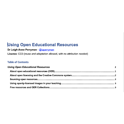 Using open educational resources icon