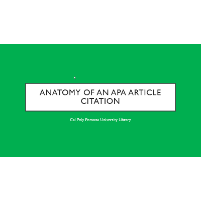 Anatomy of an APA Article Citation icon
