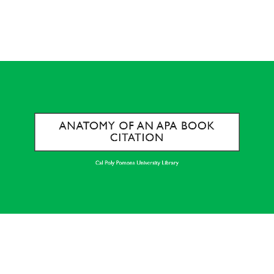Anatomy of an APA Book Citation icon