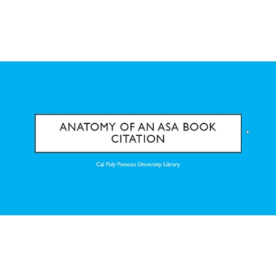 Anatomy of an ASA Book Citation icon