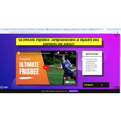 Video Quiz Aprendiendo atravez del Ultimate Frisbee- Espiritu de Juego