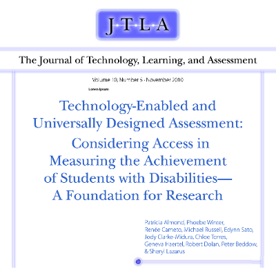 Technology-Enabled and Universally Designed Assessment: Considering Access in Measuring the Achievement of Students with Disabilities—A Foundation for Research icon