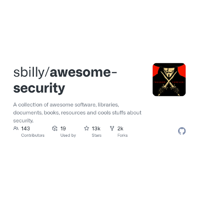 GitHub - sbilly/awesome-security: A collection of awesome software, libraries, documents, books, resources and cools stuffs about security. icon