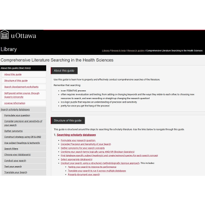 Comprehensive Literature Searching in the Health Sciences icon