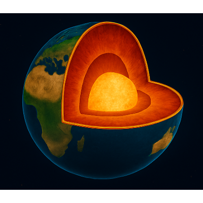 La estructura interna de la Tierra icon
