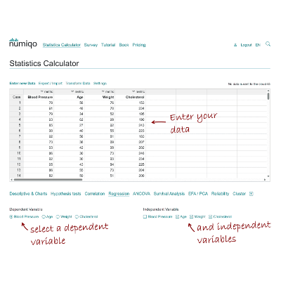 Linear regression calculator icon