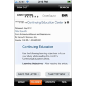 Architectural Record Continuing Education App for iOS icon
